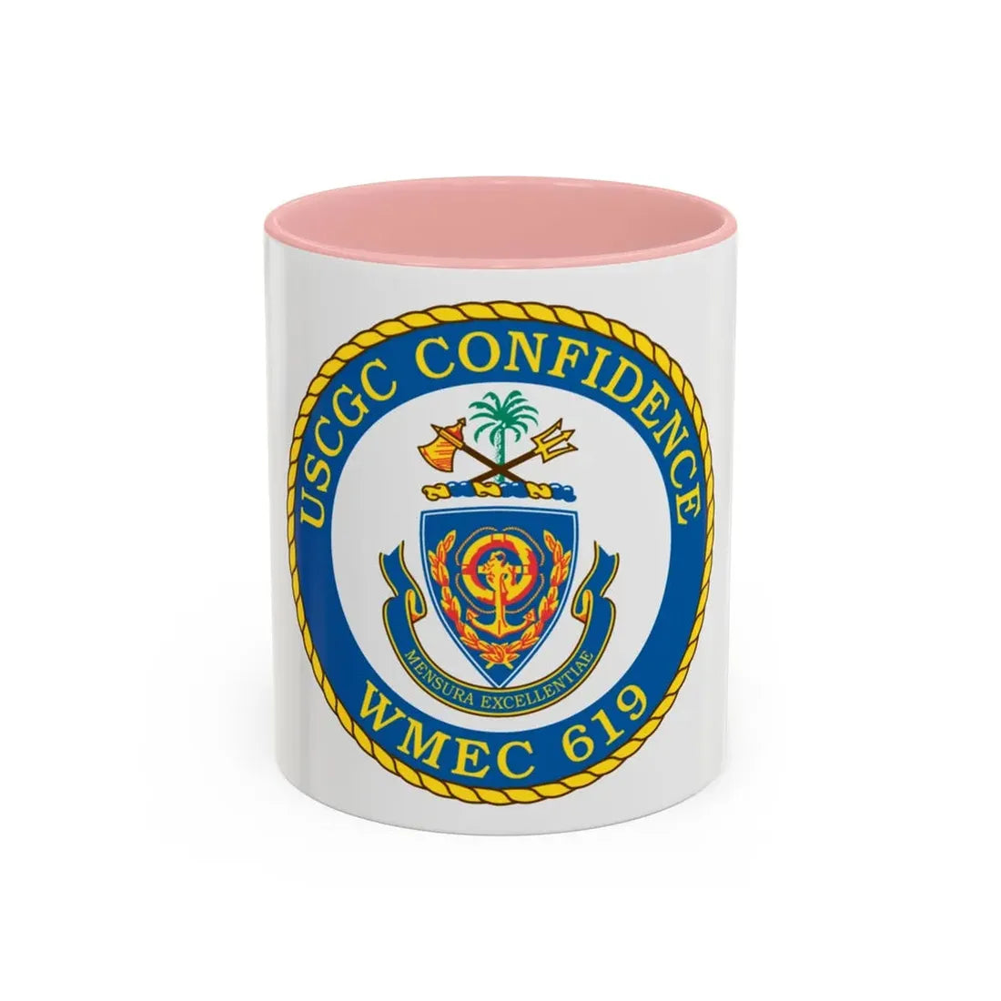 USCGC Confidence WMEC 619 (U.S. Coast Guard) Accent Coffee Mug 11oz Pink - Go Mug Yourself
