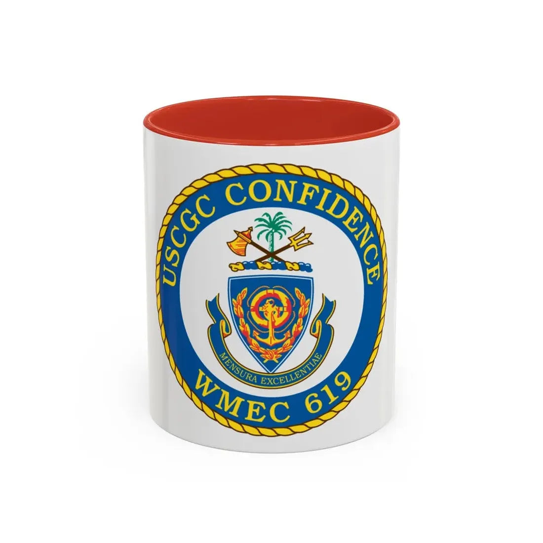 USCGC Confidence WMEC 619 (U.S. Coast Guard) Accent Coffee Mug 11oz Red - Go Mug Yourself