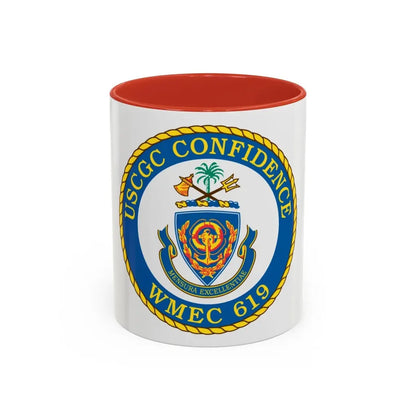 USCGC Confidence WMEC 619 (U.S. Coast Guard) Accent Coffee Mug 11oz Red - Go Mug Yourself