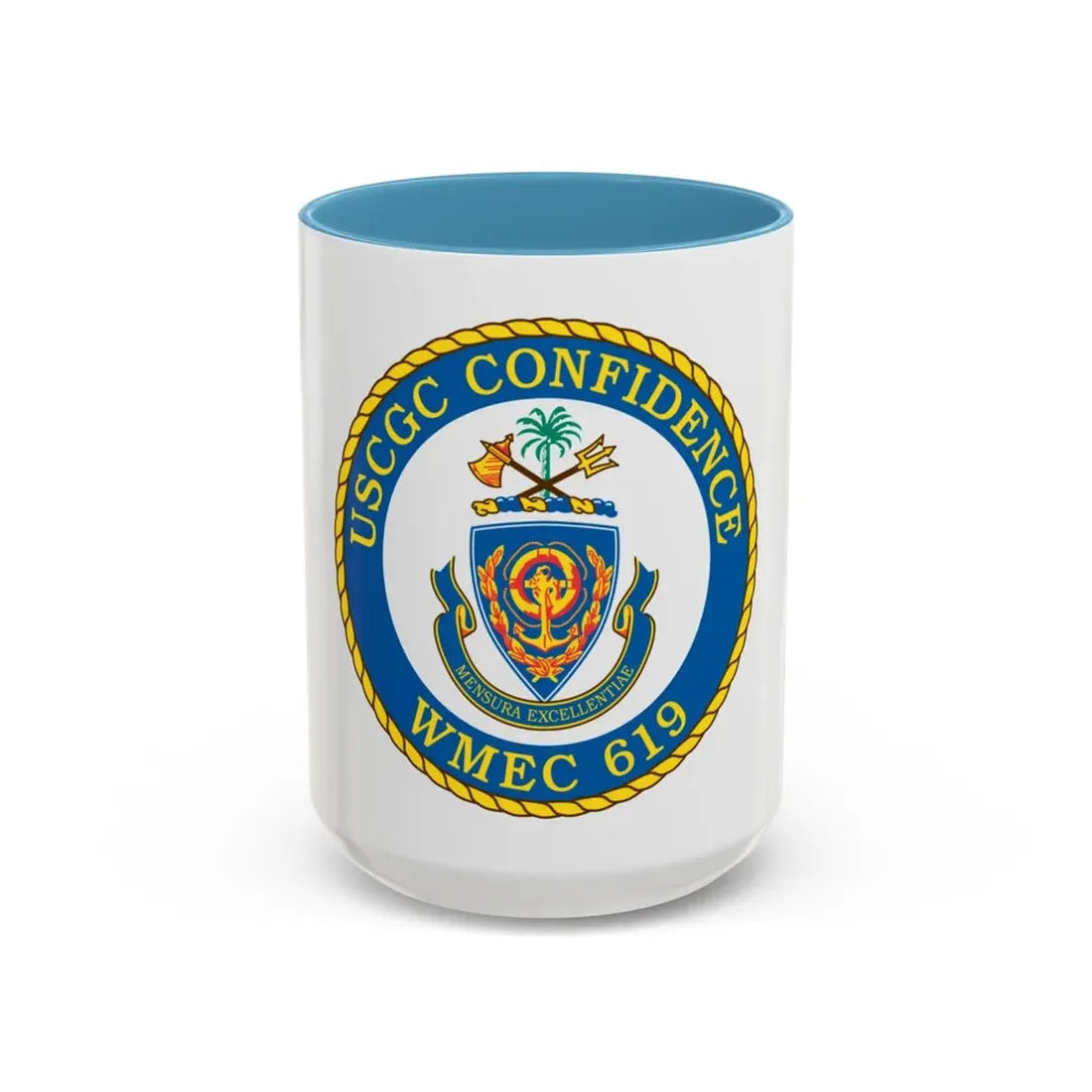 USCGC Confidence WMEC 619 (U.S. Coast Guard) Accent Coffee Mug 15oz Light Blue - Go Mug Yourself