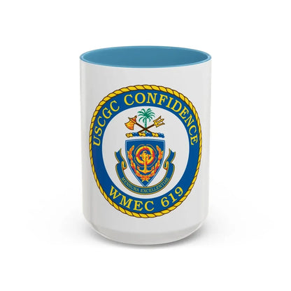 USCGC Confidence WMEC 619 (U.S. Coast Guard) Accent Coffee Mug 15oz Light Blue - Go Mug Yourself