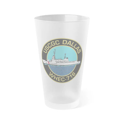 USCGC Dallas WHEC 716 2 (U.S. Coast Guard) Frosted Pint Glass 16oz-Go Mug Yourself