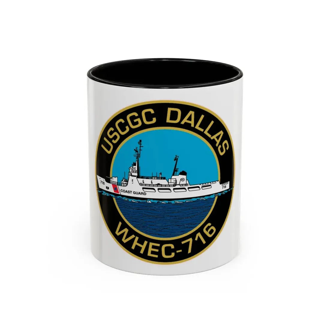 USCGC Dallas WHEC 716 2 (U.S. Coast Guard) Accent Coffee Mug 11oz Black - Go Mug Yourself