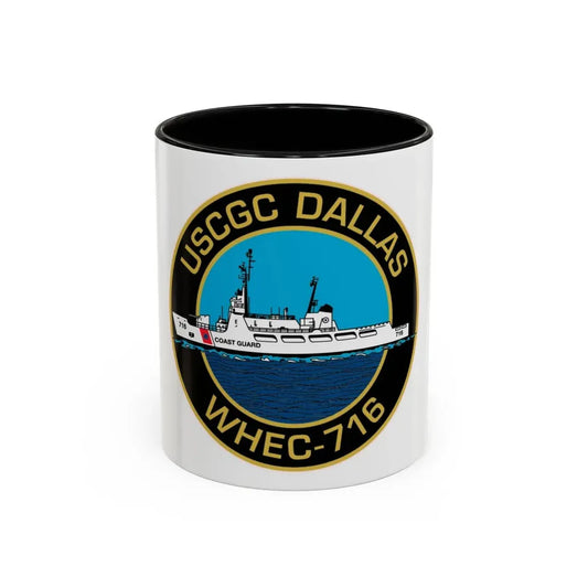 USCGC Dallas WHEC 716 2 (U.S. Coast Guard) Accent Coffee Mug 11oz Black - Go Mug Yourself
