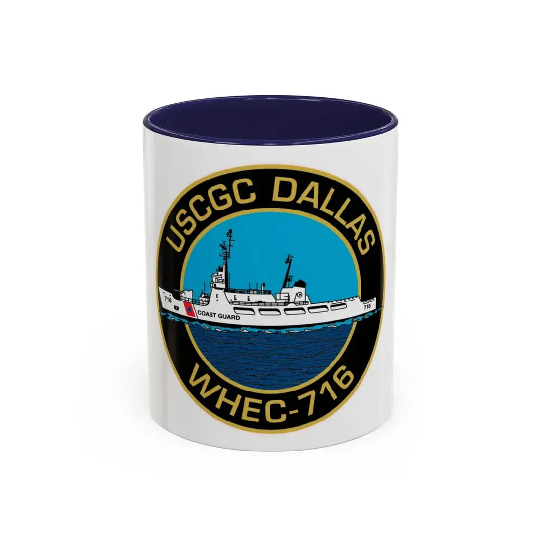 USCGC Dallas WHEC 716 2 (U.S. Coast Guard) Accent Coffee Mug 11oz Navy - Go Mug Yourself