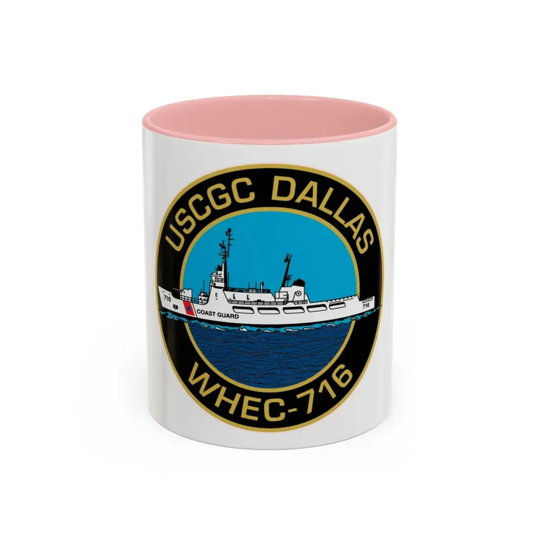 USCGC Dallas WHEC 716 2 (U.S. Coast Guard) Accent Coffee Mug 11oz Pink - Go Mug Yourself