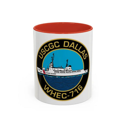 USCGC Dallas WHEC 716 2 (U.S. Coast Guard) Accent Coffee Mug 11oz Red - Go Mug Yourself