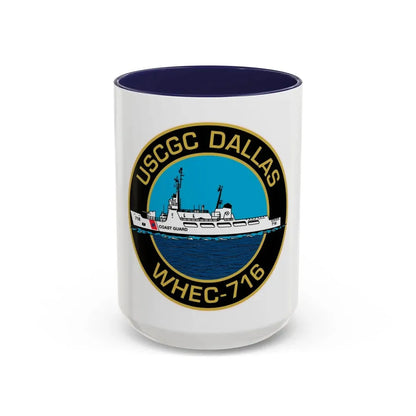 USCGC Dallas WHEC 716 2 (U.S. Coast Guard) Accent Coffee Mug 15oz Navy - Go Mug Yourself