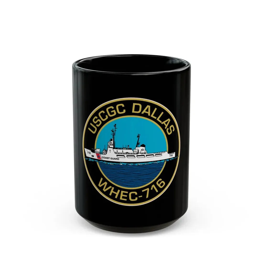 USCGC Dallas WHEC 716 2 (U.S. Coast Guard) Black Coffee Mug 15oz - Go Mug Yourself