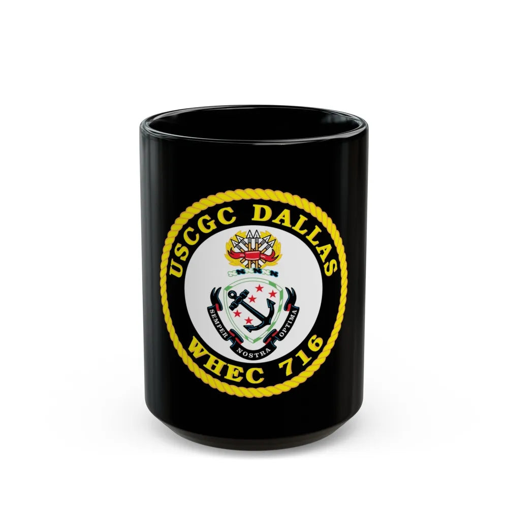 USCGC Dallas WHEC 716 (U.S. Coast Guard) Black Coffee Mug-15oz-Go Mug Yourself