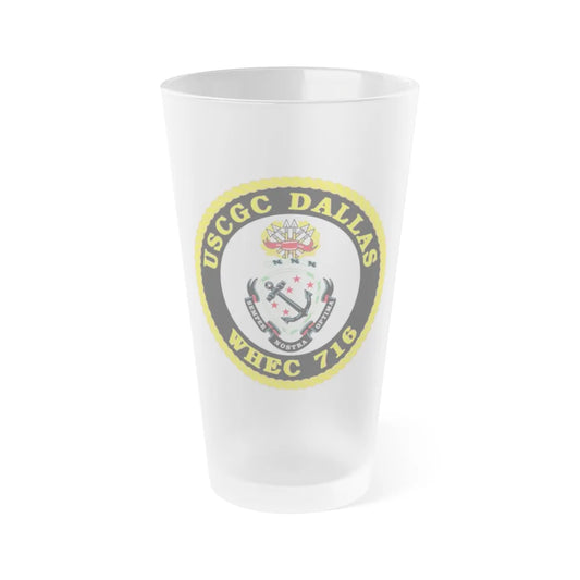 USCGC Dallas WHEC 716 (U.S. Coast Guard) Frosted Pint Glass 16oz-Go Mug Yourself