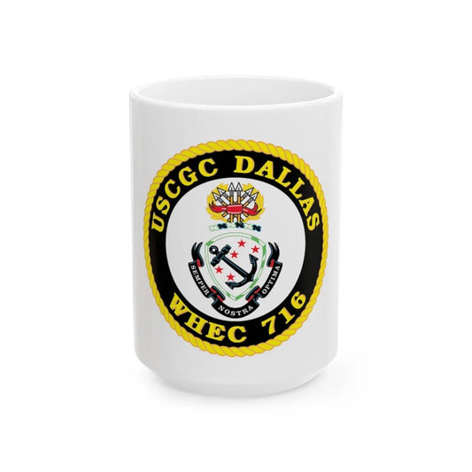 USCGC Dallas WHEC 716 (U.S. Coast Guard) White Coffee Mug-15oz-Go Mug Yourself