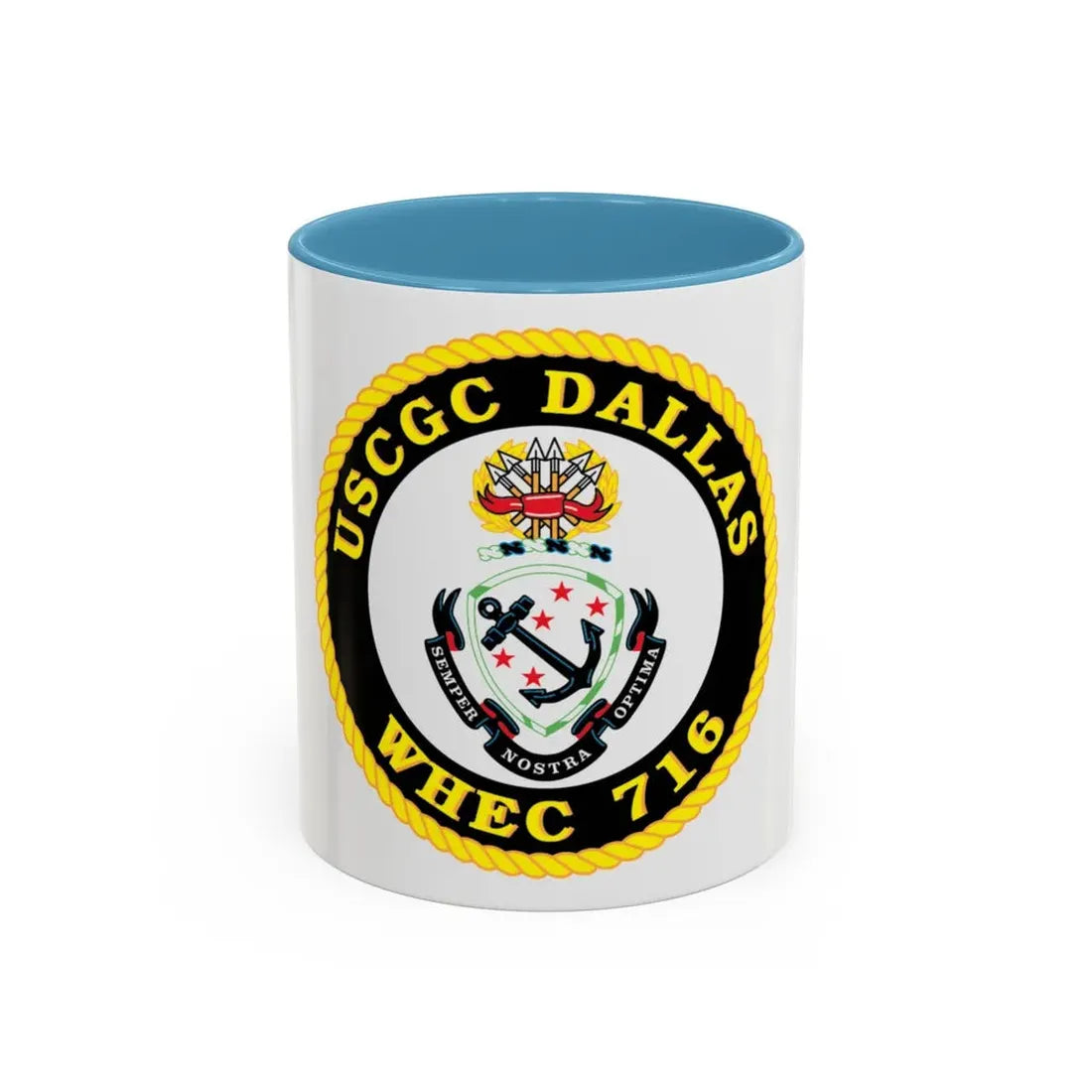 USCGC Dallas WHEC 716 (U.S. Coast Guard) Accent Coffee Mug 11oz Light Blue - Go Mug Yourself