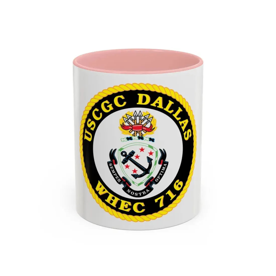 USCGC Dallas WHEC 716 (U.S. Coast Guard) Accent Coffee Mug 11oz Pink - Go Mug Yourself