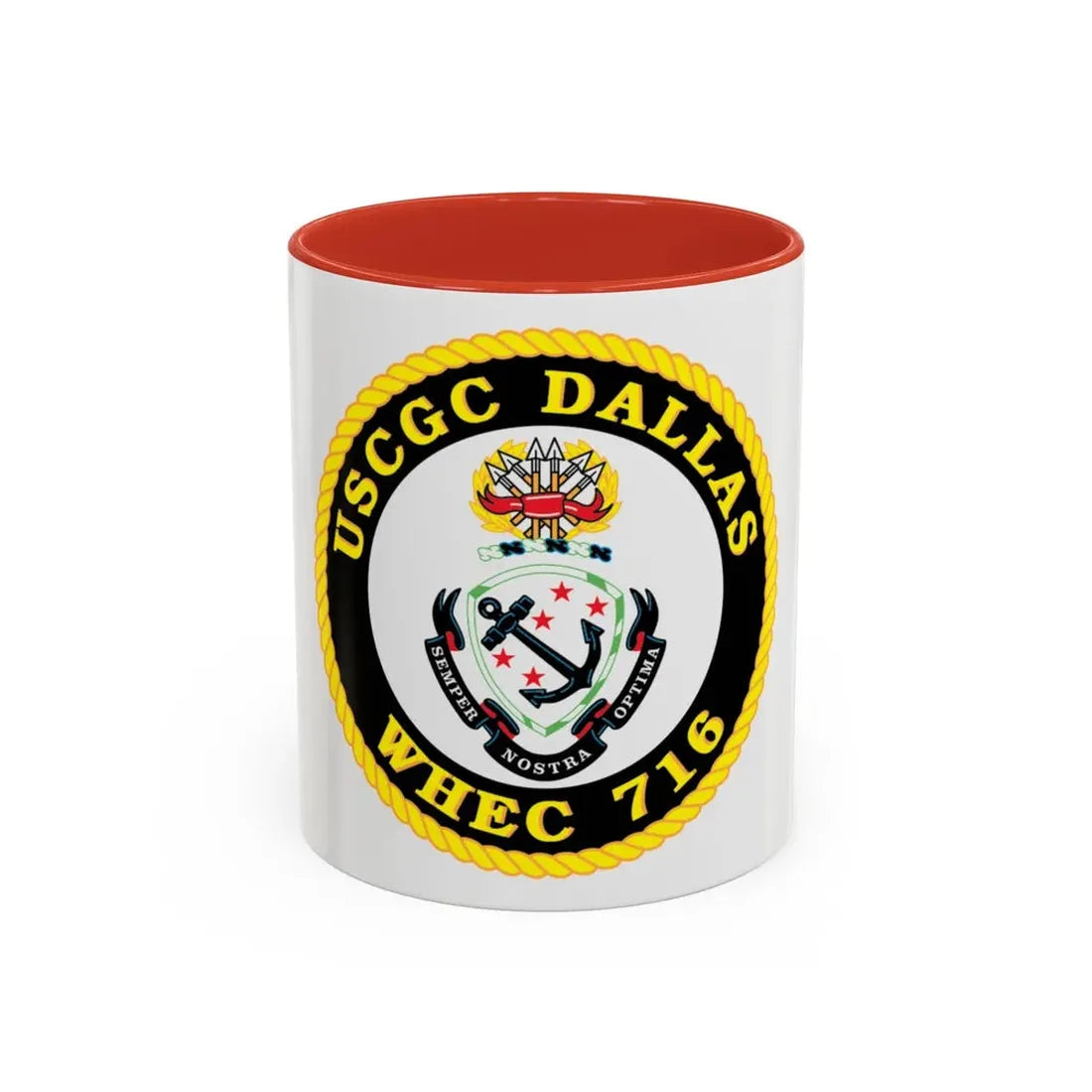 USCGC Dallas WHEC 716 (U.S. Coast Guard) Accent Coffee Mug 11oz Red - Go Mug Yourself