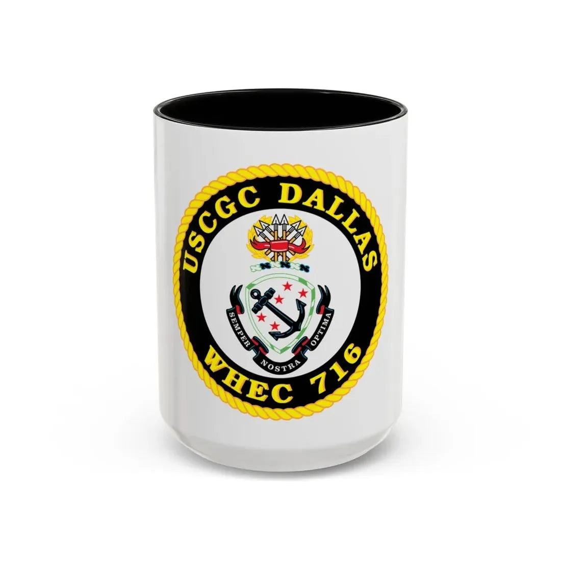 USCGC Dallas WHEC 716 (U.S. Coast Guard) Accent Coffee Mug 15oz Black - Go Mug Yourself