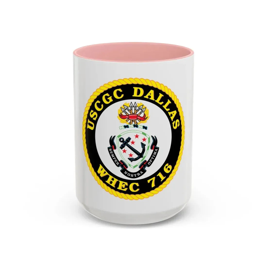USCGC Dallas WHEC 716 (U.S. Coast Guard) Accent Coffee Mug 15oz Pink - Go Mug Yourself