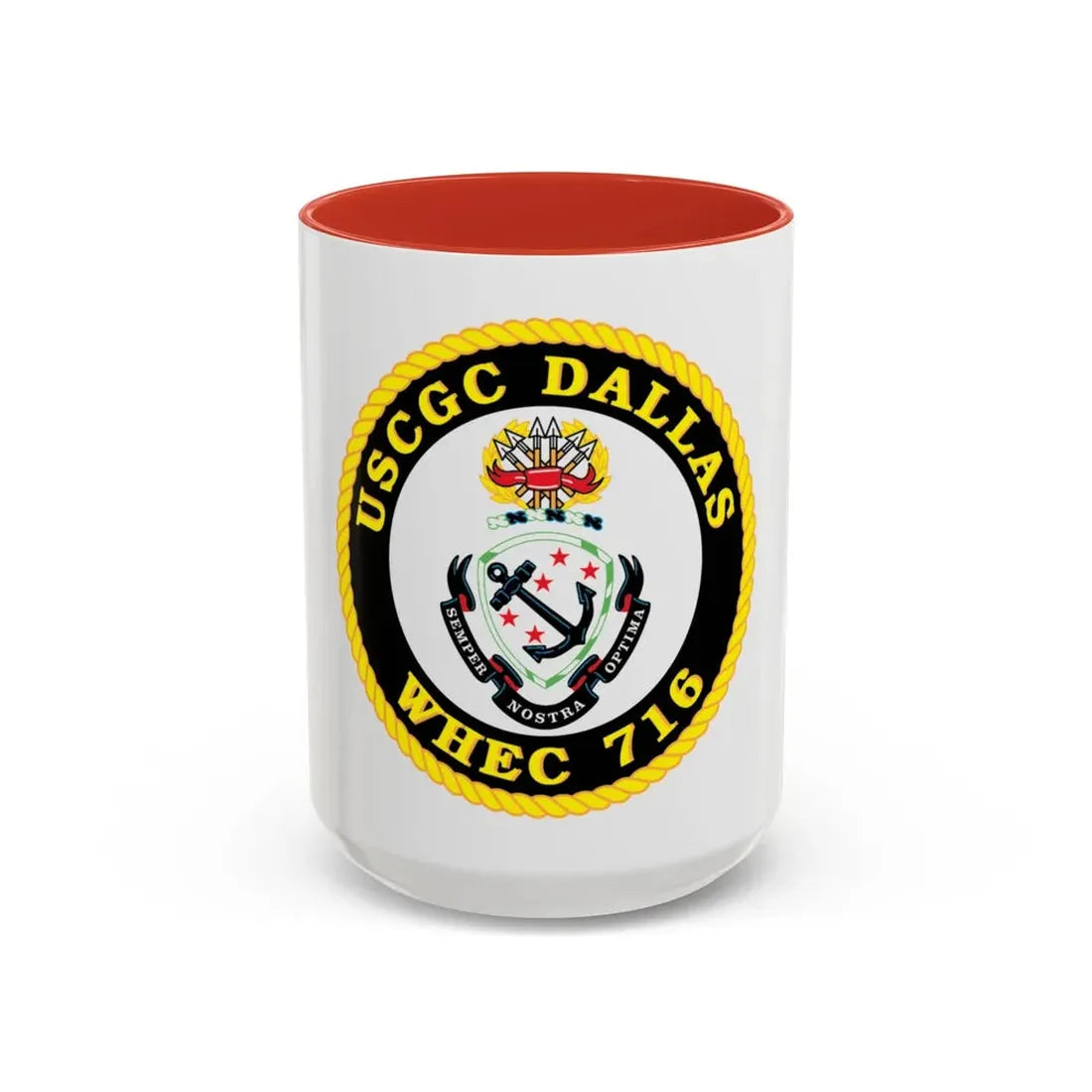 USCGC Dallas WHEC 716 (U.S. Coast Guard) Accent Coffee Mug 15oz Red - Go Mug Yourself