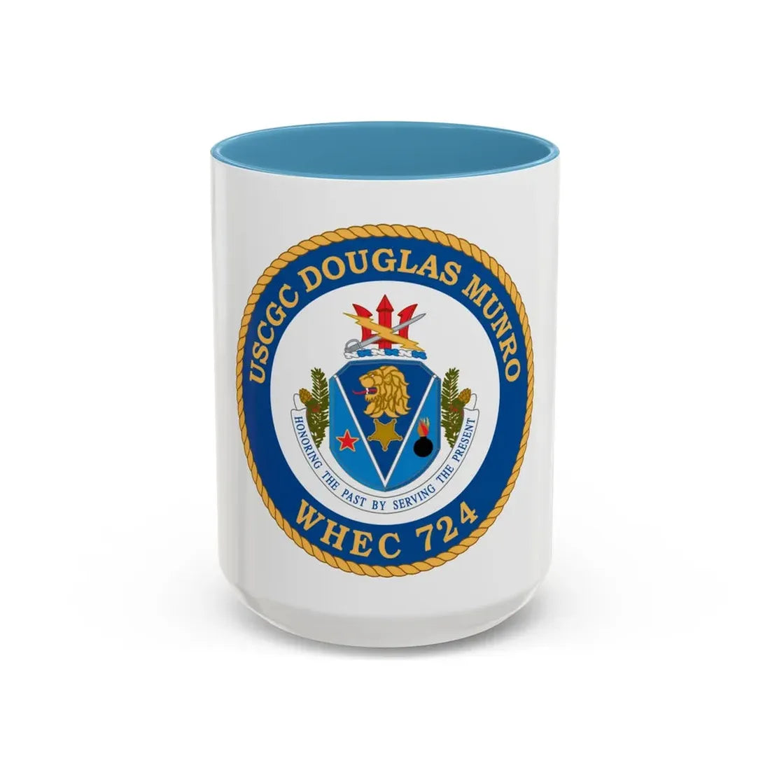 USCGC Douglas Munro (U.S. Coast Guard) Accent Coffee Mug 15oz Light Blue - Go Mug Yourself