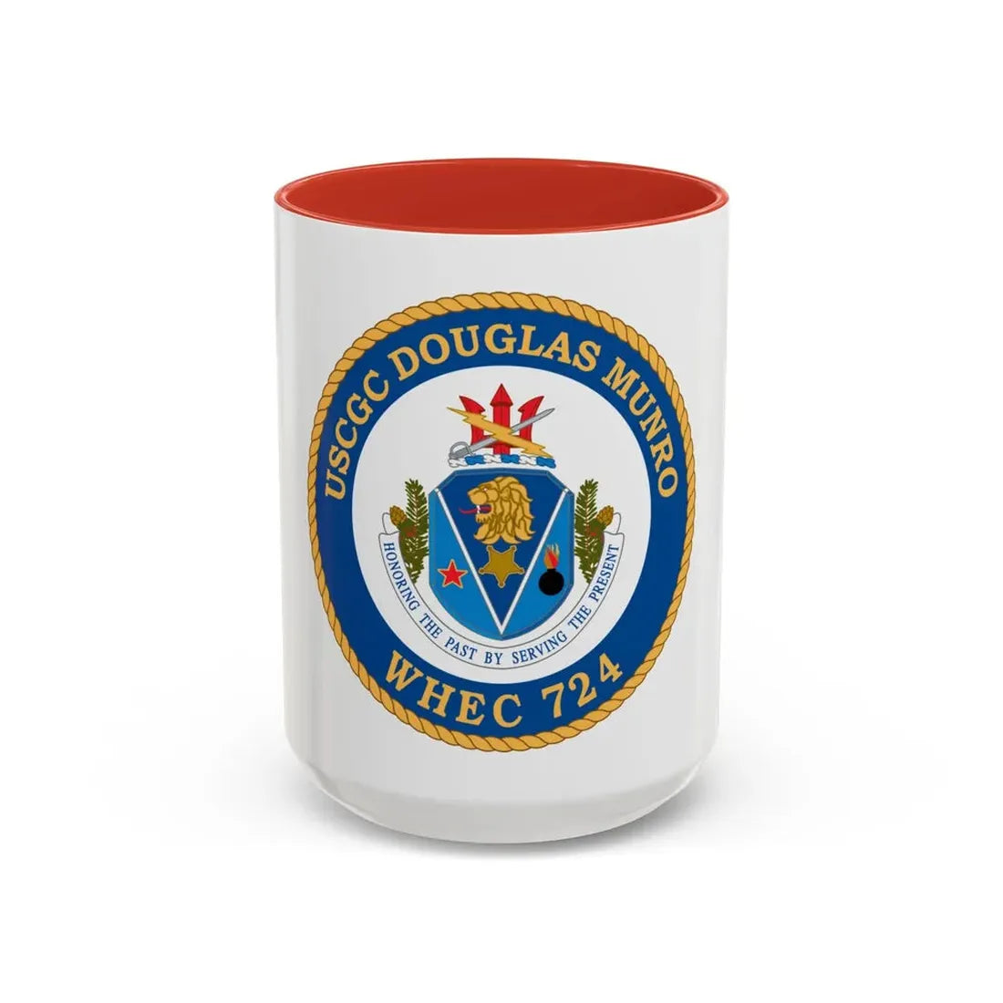 USCGC Douglas Munro (U.S. Coast Guard) Accent Coffee Mug 15oz Red - Go Mug Yourself