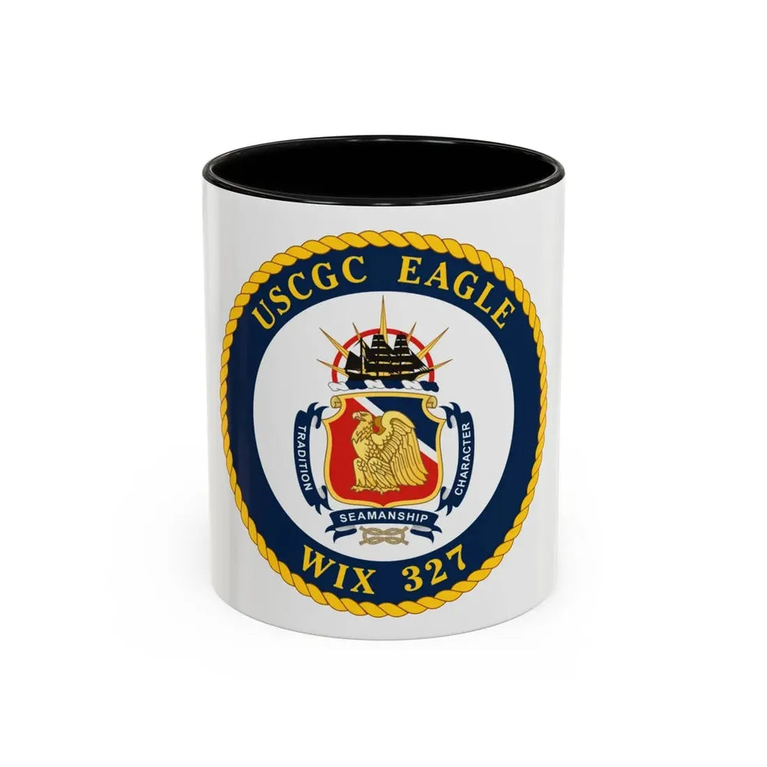 USCGC Eagle WIX 327 (U.S. Coast Guard) Accent Coffee Mug 11oz Black - Go Mug Yourself