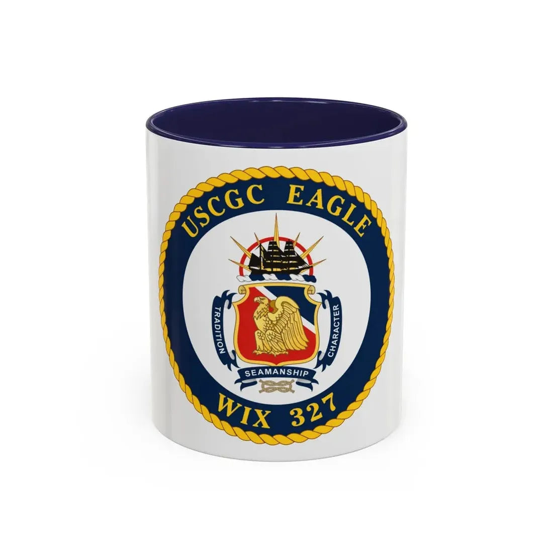 USCGC Eagle WIX 327 (U.S. Coast Guard) Accent Coffee Mug 11oz Navy - Go Mug Yourself
