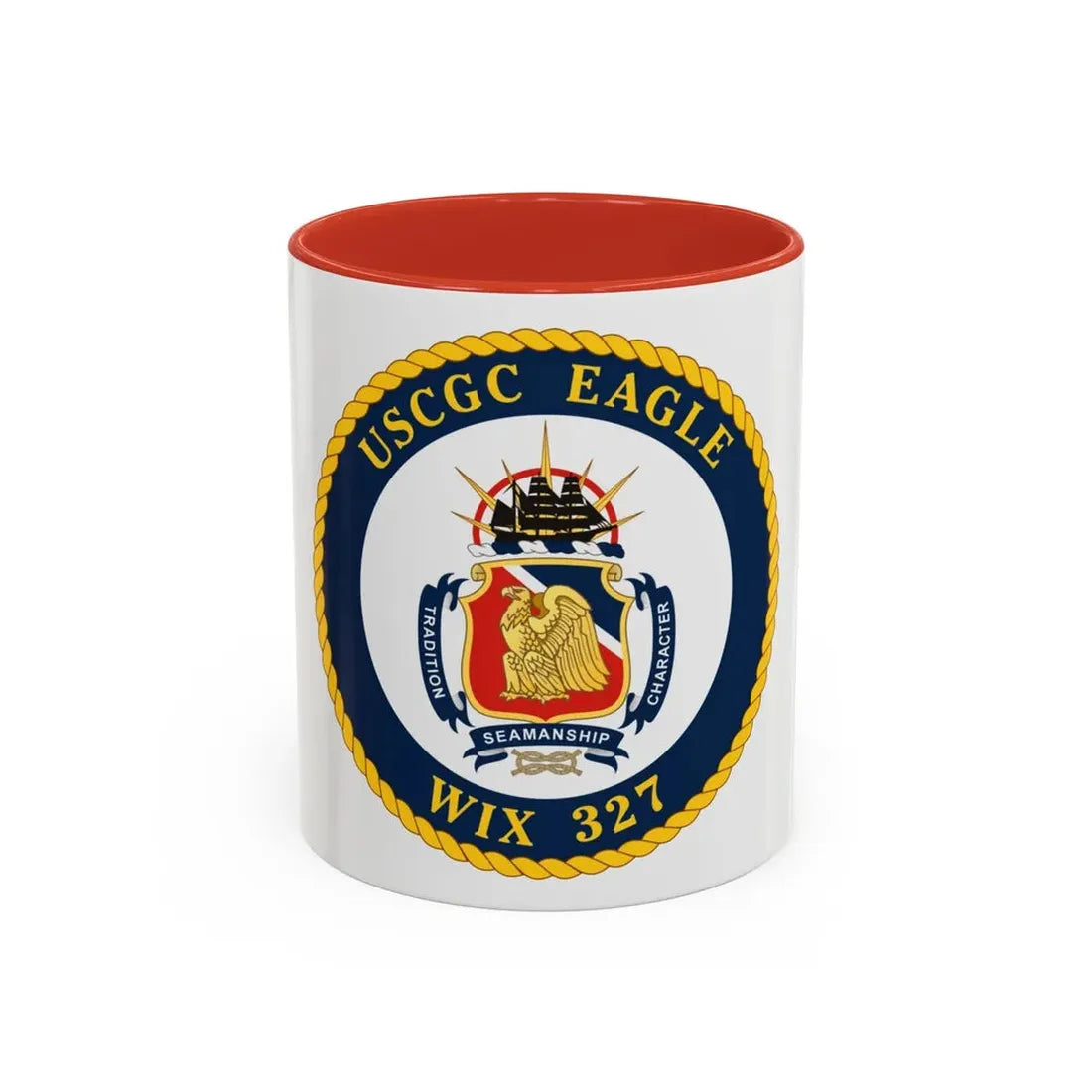 USCGC Eagle WIX 327 (U.S. Coast Guard) Accent Coffee Mug 11oz Red - Go Mug Yourself