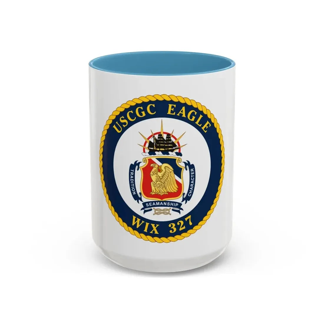 USCGC Eagle WIX 327 (U.S. Coast Guard) Accent Coffee Mug 15oz Light Blue - Go Mug Yourself