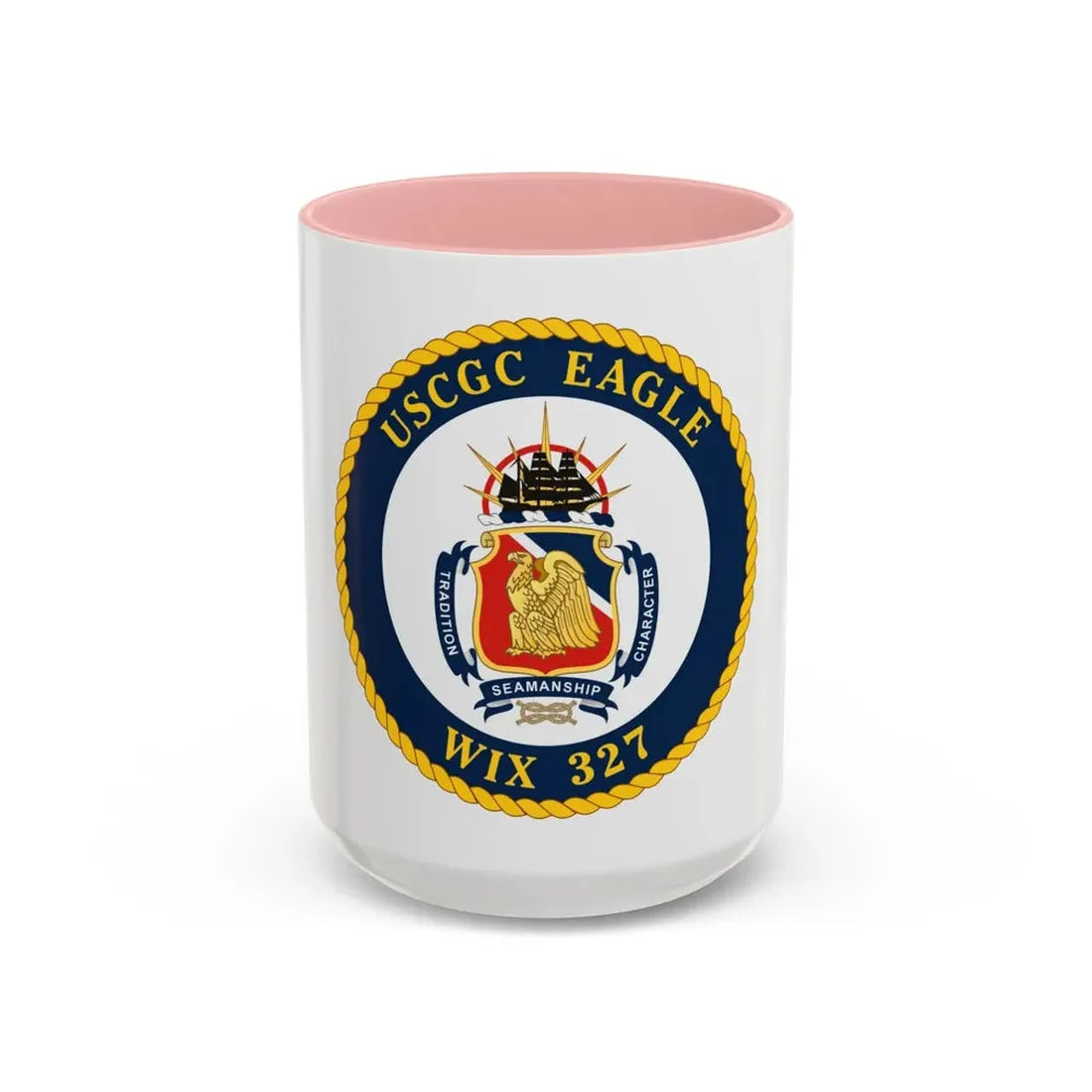 USCGC Eagle WIX 327 (U.S. Coast Guard) Accent Coffee Mug 15oz Pink - Go Mug Yourself