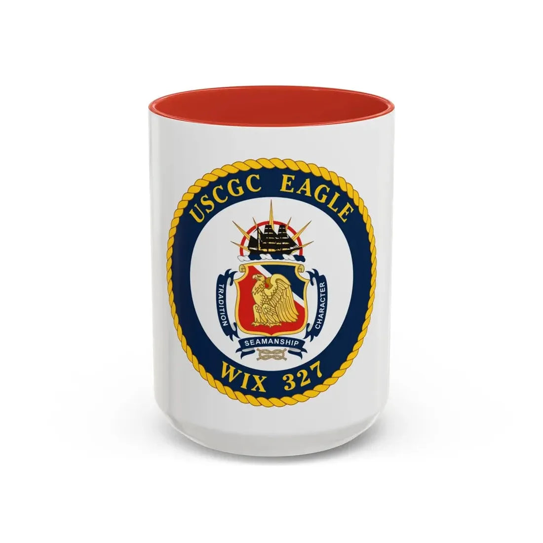 USCGC Eagle WIX 327 (U.S. Coast Guard) Accent Coffee Mug 15oz Red - Go Mug Yourself