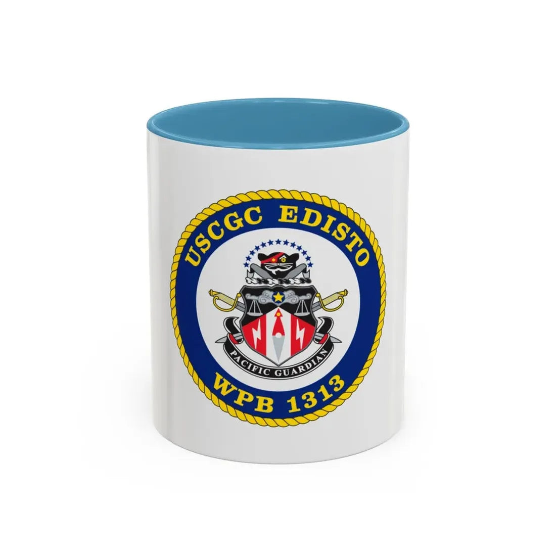 USCGC Edisto WPB 1313 (U.S. Coast Guard) Accent Coffee Mug 11oz Light Blue - Go Mug Yourself