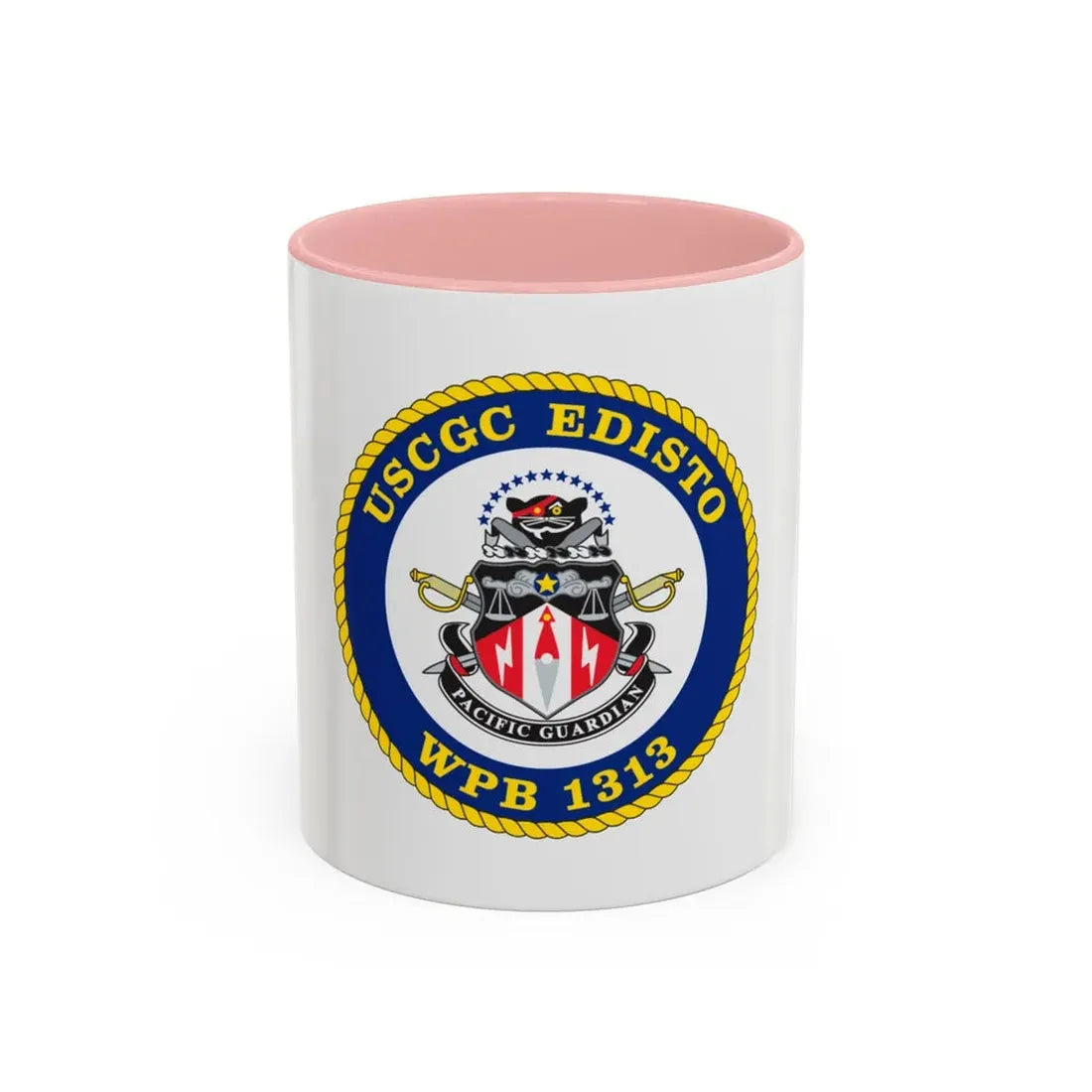 USCGC Edisto WPB 1313 (U.S. Coast Guard) Accent Coffee Mug 11oz Pink - Go Mug Yourself