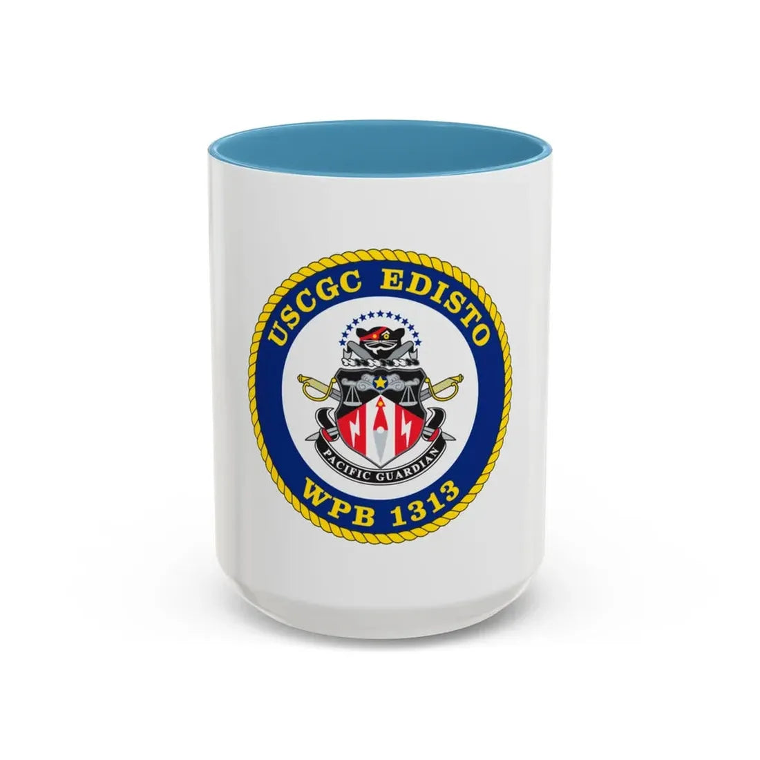 USCGC Edisto WPB 1313 (U.S. Coast Guard) Accent Coffee Mug 15oz Light Blue - Go Mug Yourself