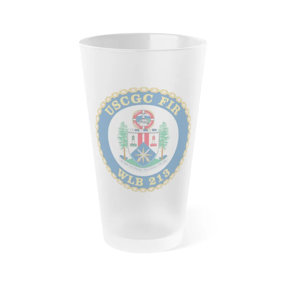 USCGC Fir WLB 213 (U.S. Coast Guard) Frosted Pint Glass 16oz-Go Mug Yourself