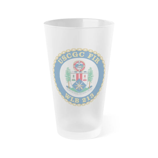 USCGC Fir WLB 213 (U.S. Coast Guard) Frosted Pint Glass 16oz-Go Mug Yourself