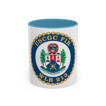 USCGC Fir WLB 213 (U.S. Coast Guard) Accent Coffee Mug 11oz Light Blue - Go Mug Yourself