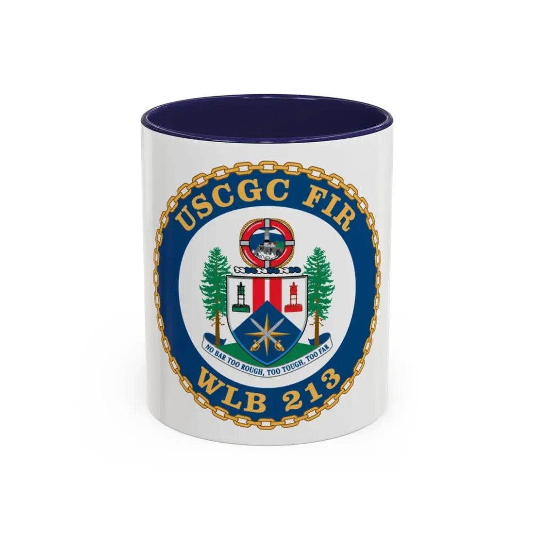 USCGC Fir WLB 213 (U.S. Coast Guard) Accent Coffee Mug 11oz Navy - Go Mug Yourself