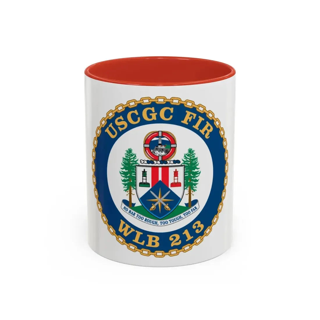 USCGC Fir WLB 213 (U.S. Coast Guard) Accent Coffee Mug 11oz Red - Go Mug Yourself
