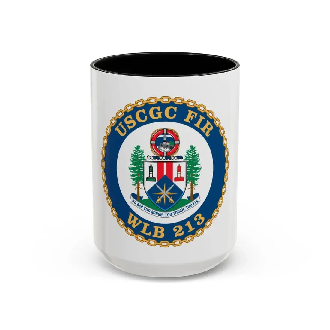 USCGC Fir WLB 213 (U.S. Coast Guard) Accent Coffee Mug 15oz Black - Go Mug Yourself