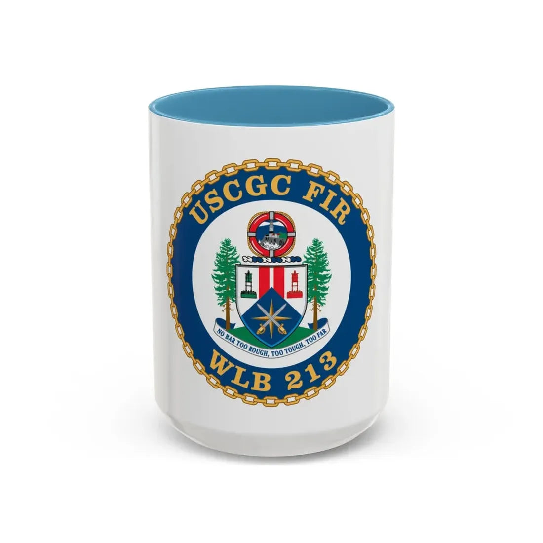 USCGC Fir WLB 213 (U.S. Coast Guard) Accent Coffee Mug 15oz Light Blue - Go Mug Yourself