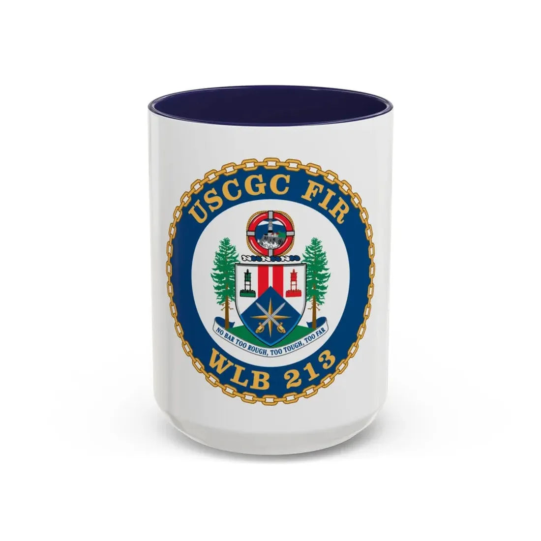 USCGC Fir WLB 213 (U.S. Coast Guard) Accent Coffee Mug 15oz Navy - Go Mug Yourself