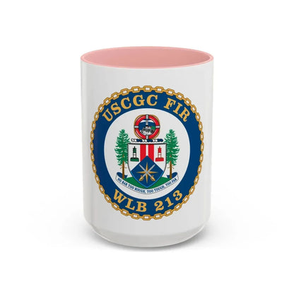 USCGC Fir WLB 213 (U.S. Coast Guard) Accent Coffee Mug 15oz Pink - Go Mug Yourself