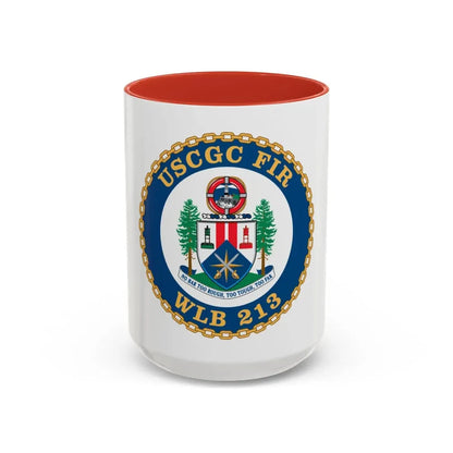 USCGC Fir WLB 213 (U.S. Coast Guard) Accent Coffee Mug 15oz Red - Go Mug Yourself