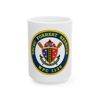 USCGC Forrest Rednour WPC 1129 (U.S. Coast Guard) White Coffee Mug-15oz-Go Mug Yourself