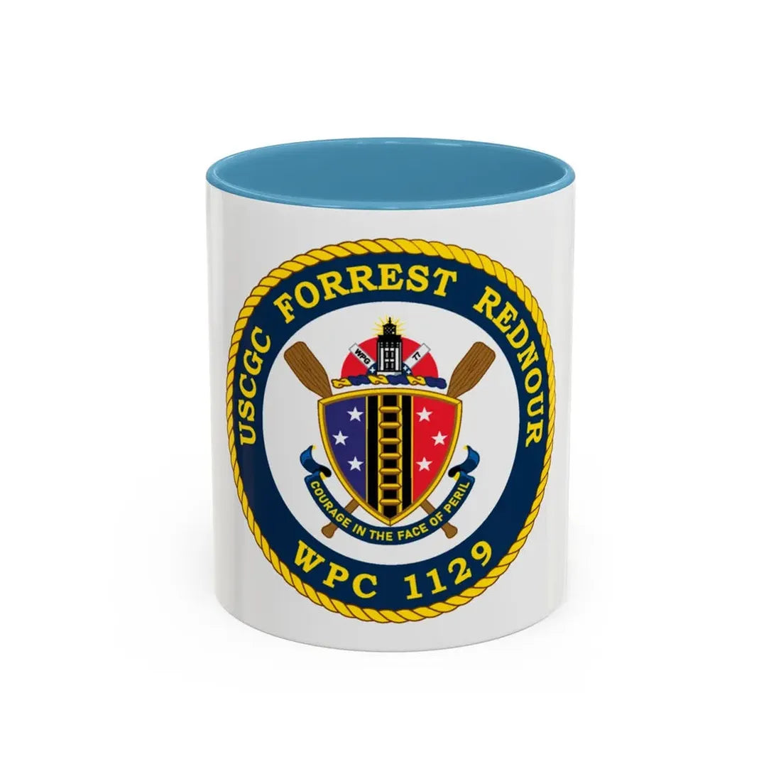 USCGC Forrest Rednour WPC 1129 (U.S. Coast Guard) Accent Coffee Mug 11oz Light Blue - Go Mug Yourself