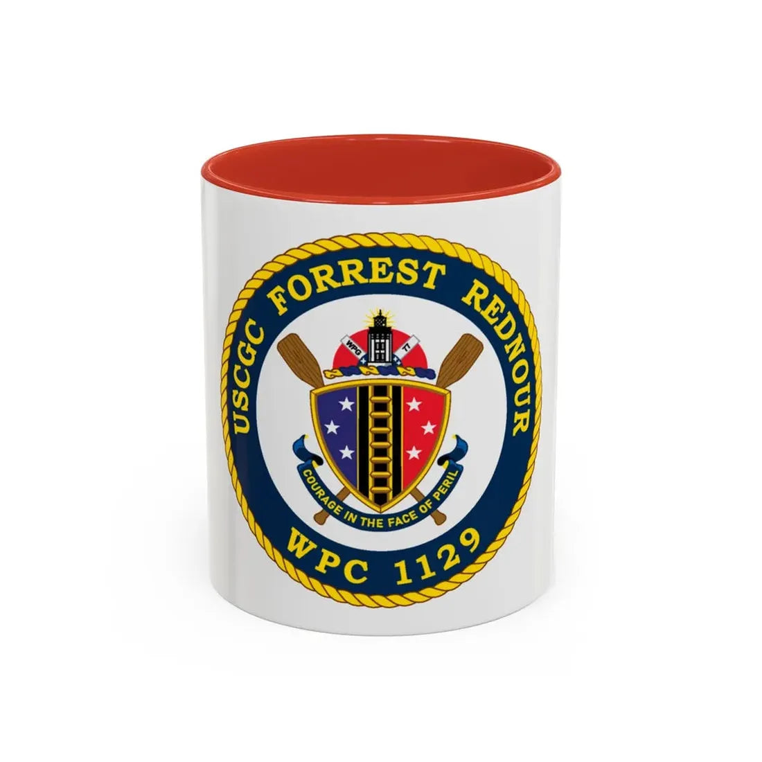 USCGC Forrest Rednour WPC 1129 (U.S. Coast Guard) Accent Coffee Mug 11oz Red - Go Mug Yourself