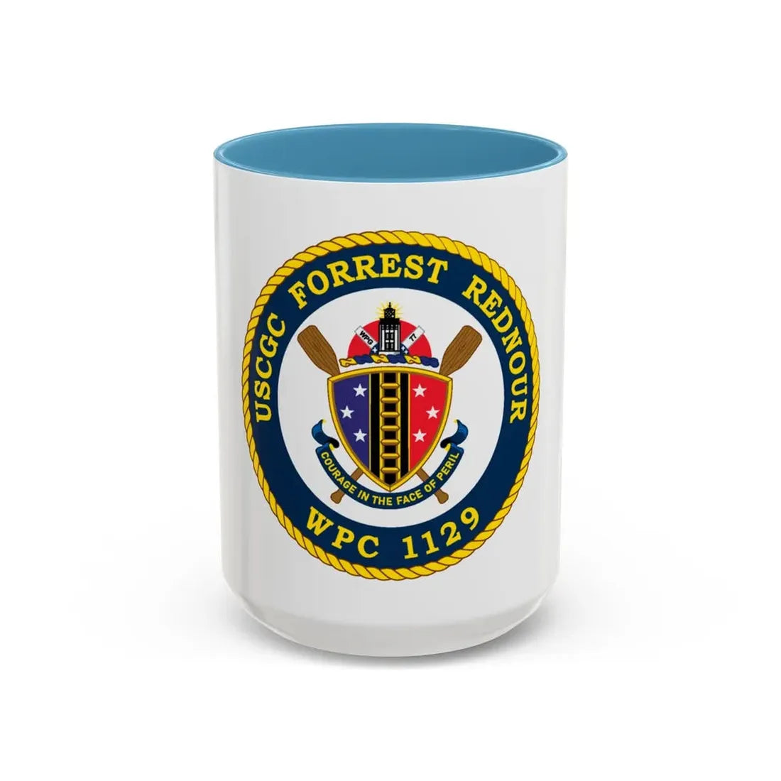 USCGC Forrest Rednour WPC 1129 (U.S. Coast Guard) Accent Coffee Mug 15oz Light Blue - Go Mug Yourself