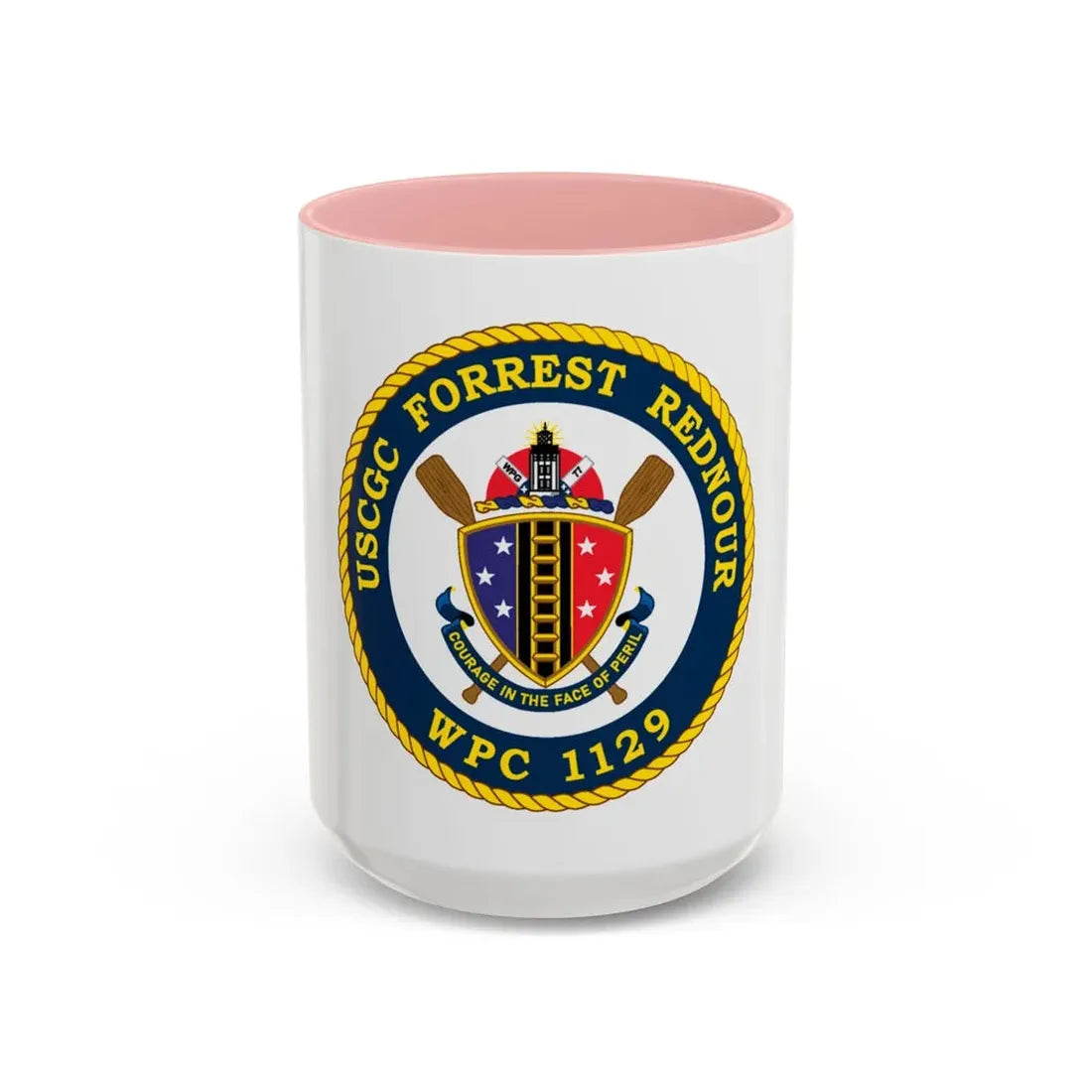 USCGC Forrest Rednour WPC 1129 (U.S. Coast Guard) Accent Coffee Mug 15oz Pink - Go Mug Yourself