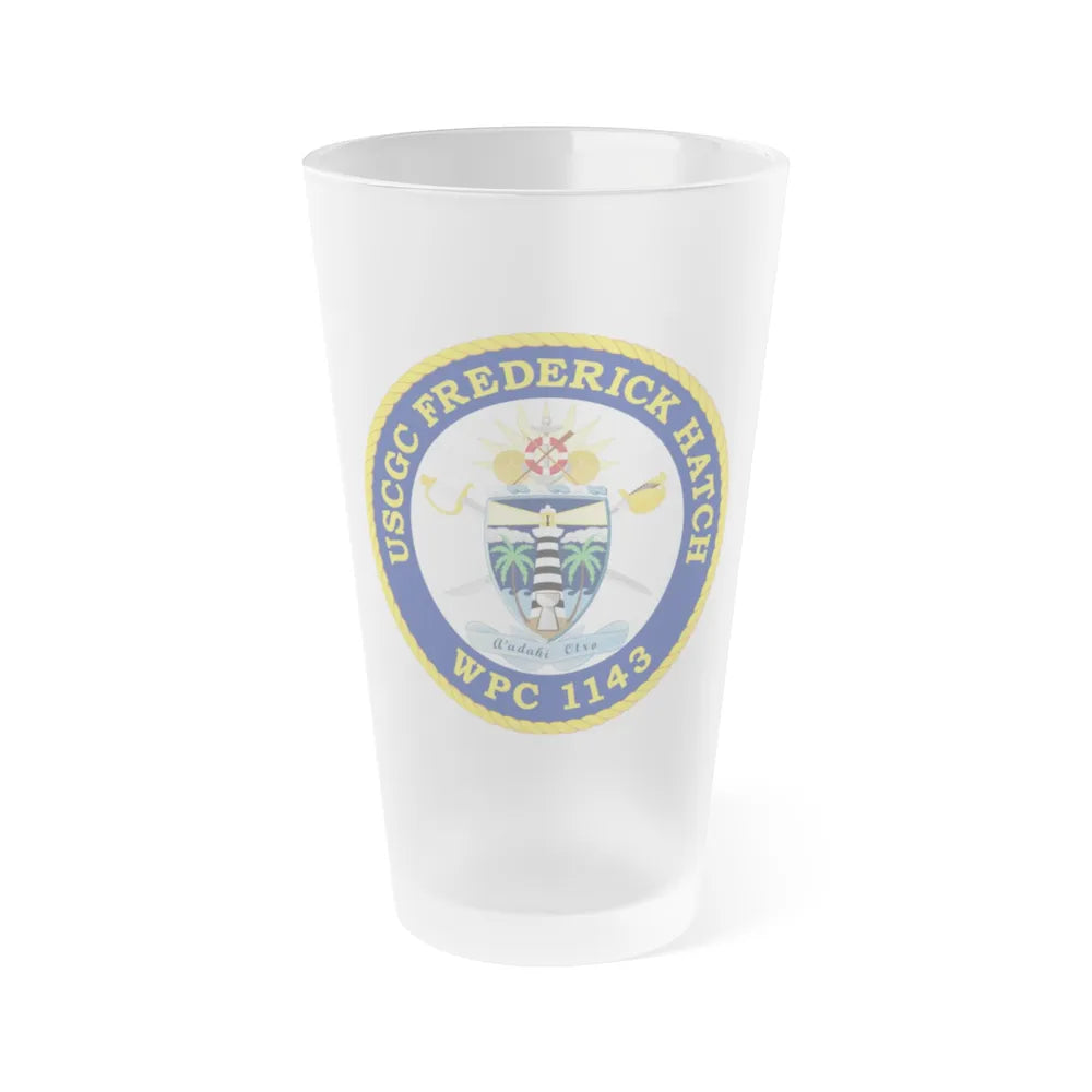 USCGC Frederick Hatch WPC 1143 (U.S. Coast Guard) Frosted Pint Glass 16oz-Go Mug Yourself