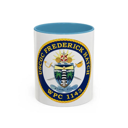 USCGC Frederick Hatch WPC 1143 (U.S. Coast Guard) Accent Coffee Mug 11oz Light Blue - Go Mug Yourself